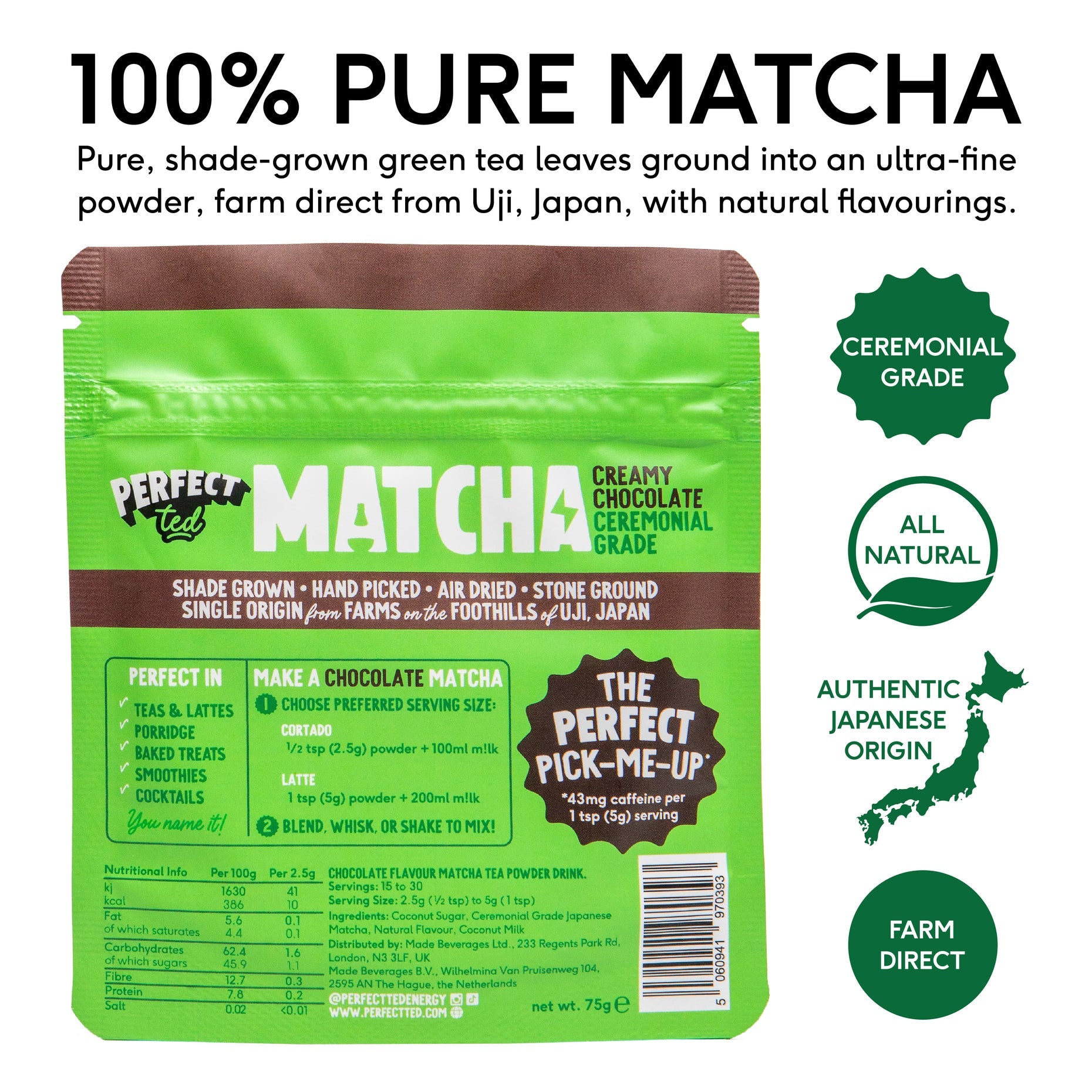 Creamy Chocolate Matcha Powder 75g