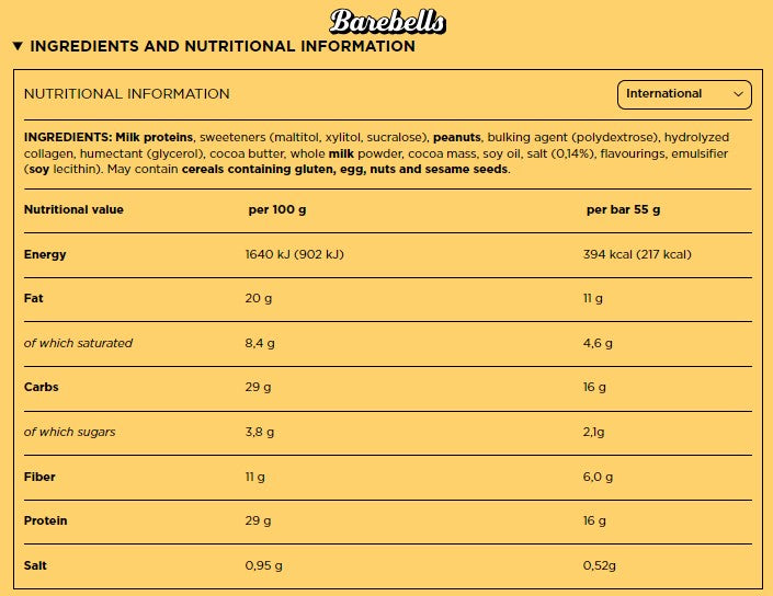 New! Barebells Salted Peanut Caramel Soft bar 55g