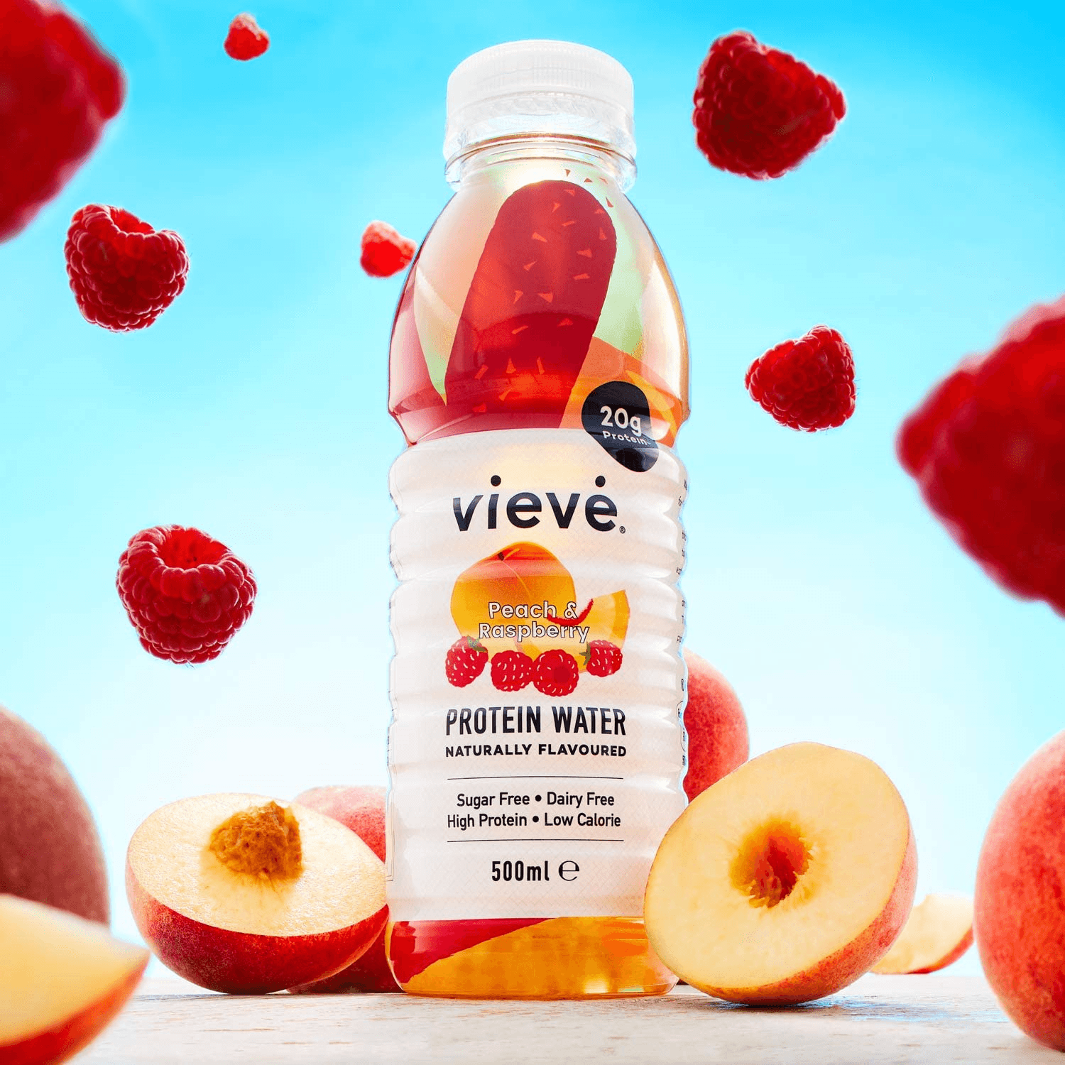 Vieve Protein Water Peach & Raspberry 500ml - THINK GOURMET